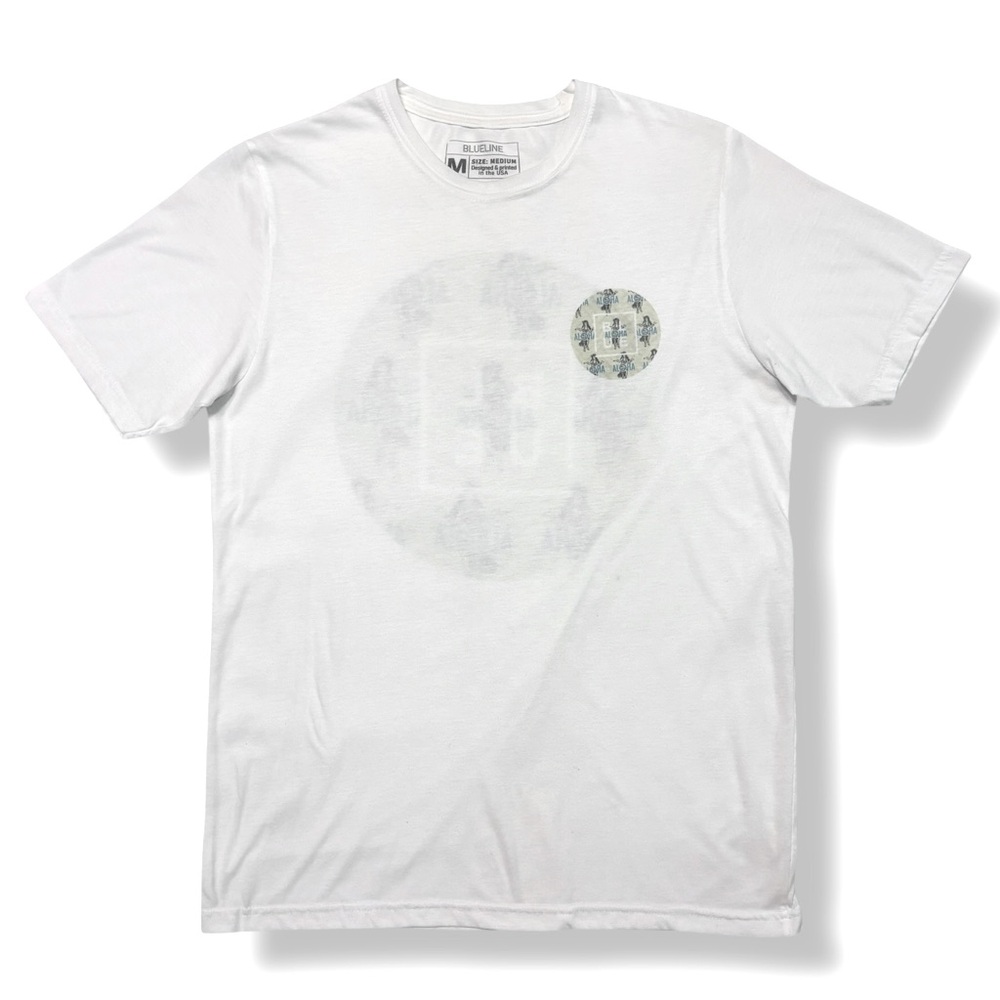 BLUELINE SURF & PADDLE White Crew Tee- Aloha Hula Girl